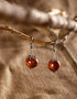 Single Blue Pottery Bead Earrings (Brown)